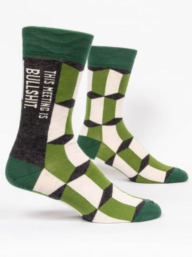 Blue Q | Men's Crew Socks | This Meeting is Bullshit Blue Q - Oscar & Libby's