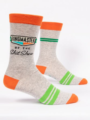 Blue Q | Men's Crew Socks | Ringmaster of the Shit Show Blue Q - Oscar & Libby's