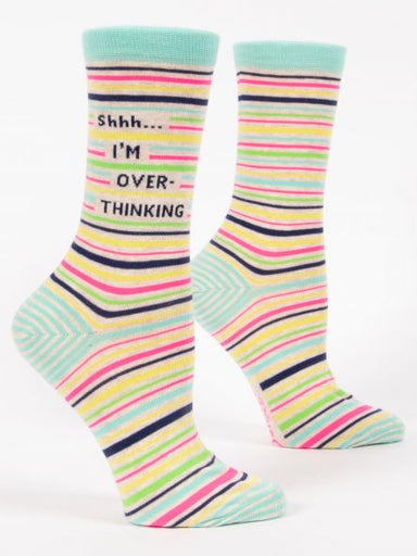 Blue Q | Women's Crew Socks | Shhh..Overthinking Blue Q - Oscar & Libby's