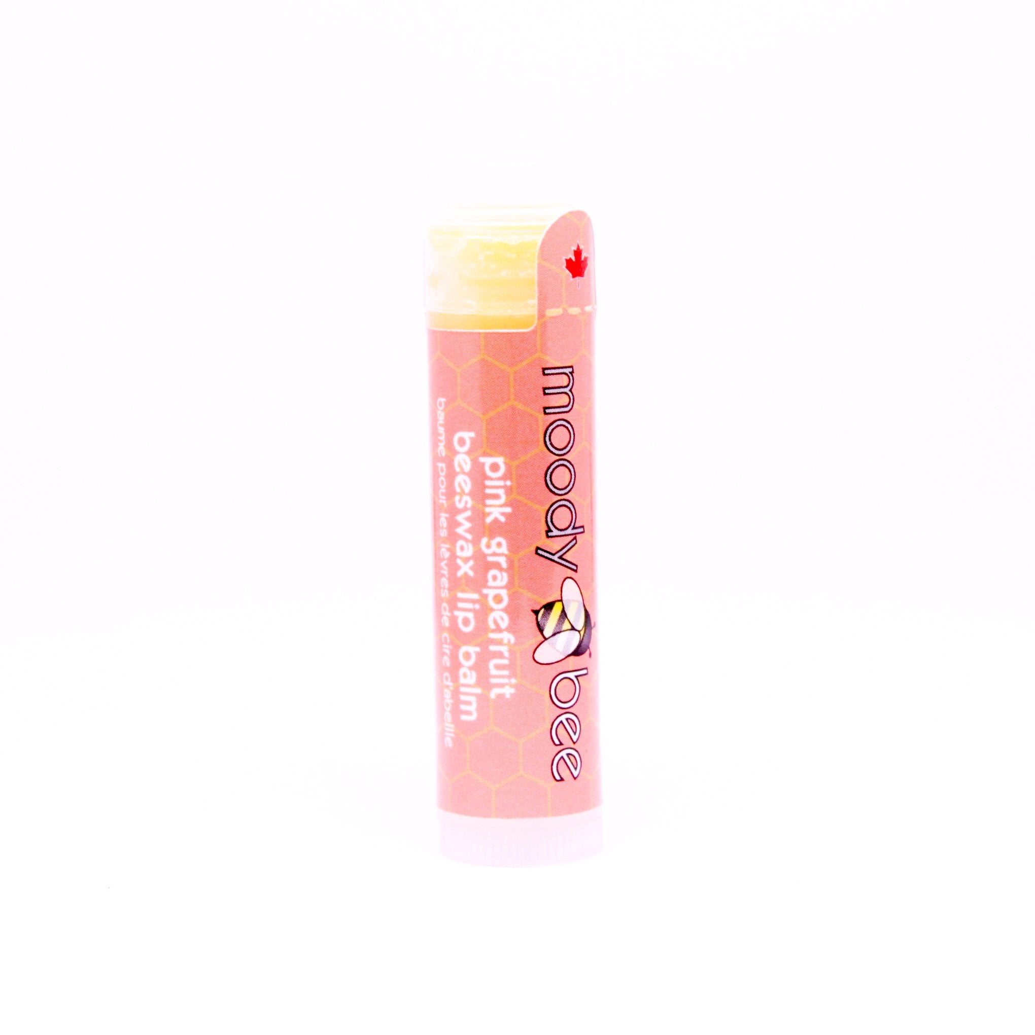Pink Grapefruit Beeswax Lip Balm Moody Bee - Oscar & Libby's