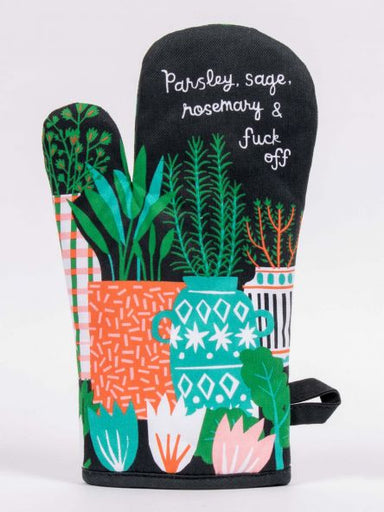 Blue Q Oven Mitt | Parsley, Sage, Rosemary & Fuck Off Blue Q - Oscar & Libby's