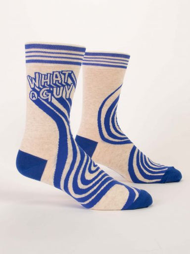 Blue Q | Men's Crew Socks | What A Guy - Oscar & Libby's