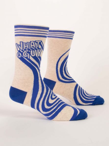 Blue Q | Men's Crew Socks | What A Guy - Oscar & Libby's