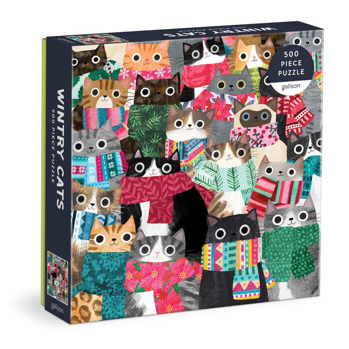 Galison | Wintry Cats 500 piece puzzle - Oscar & Libby's