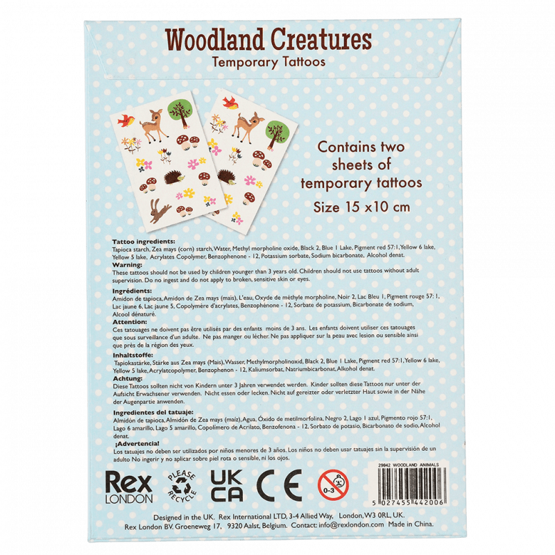 Temporary Tattoos | Woodland Creatures - Oscar & Libby's